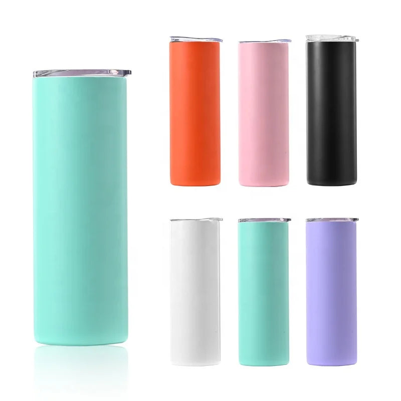 Stainless Steel 20oz Straight White Sublimation Right Angle Double Walled Tumblers