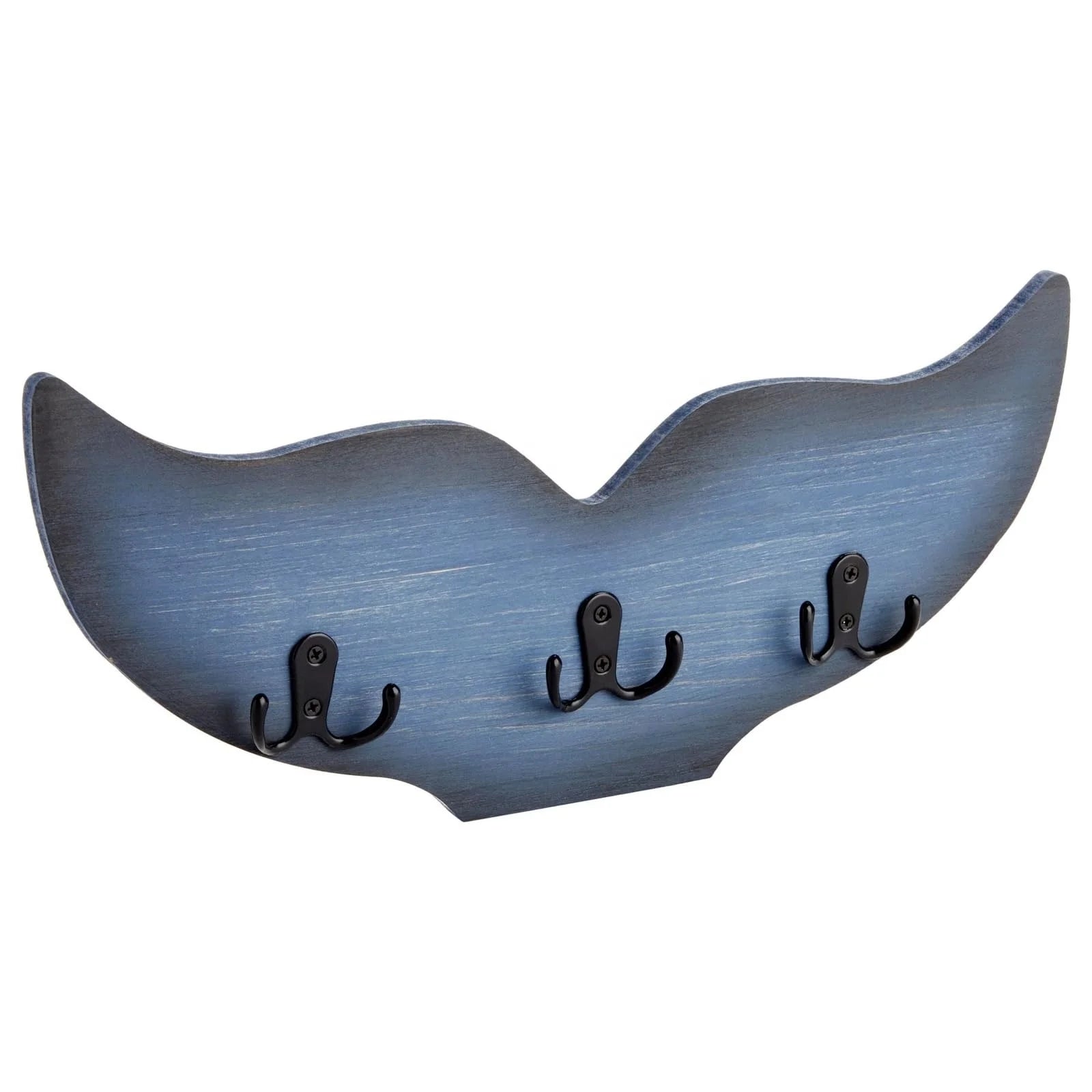 Wall Art Decor   Wall Mounted Coat Hook Nursery Decor  Nautical Ocean Blue Wooden Whale Tail Wall Hook