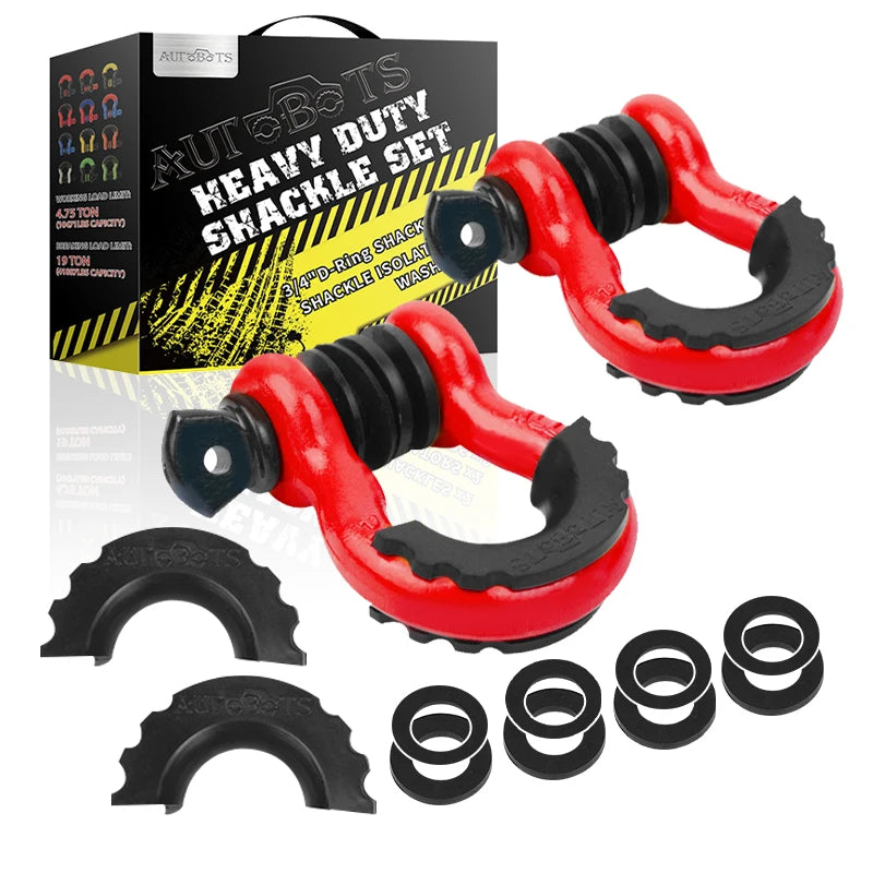 Off Road Heavy Duty Towing Bow Shackles 3/4'' 4.75T G209 Tow Shackle Receiver 4x4 Trailer Tow d Ring Shackle
