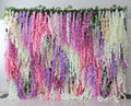 Ceiling Floral Wall Decor Wisteria Cherry Blossom Hanging Artificial Silk Flower Wall Panel Ceiling Flowers for Wedding Event