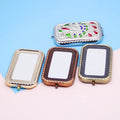 Zonyin Custom Logo Double-Side Foldable Metal Makeup Mirror Square Folding Mini Magnifying Travel Pocket Mirror with Promotion