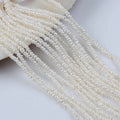 2-3mm Button Real Natural White Freshwater Pearl Beads 18cm Short Strand