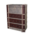 OEM ODM Vintage Genuine Leather Rattan Contemporary Accent Cabinet Luxury Chest Drawer Home Bar Living Room Storage Console