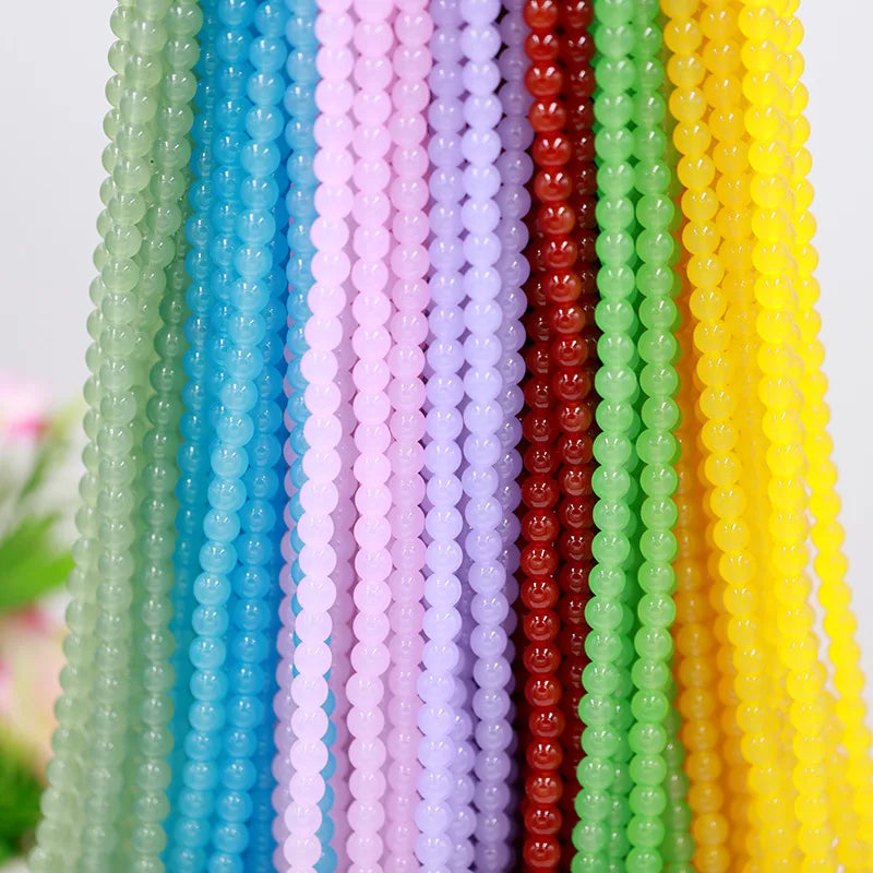 DIY Accessories 4/6/8/10/12mm Colorful Loose Spacer Beads Round Glass Crystal Beads for Jewelry Making