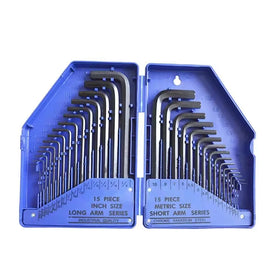 30 Piece Hex Key Set Long Arm Hex Key Set Double-End L Type Bike Tools Metric Keys