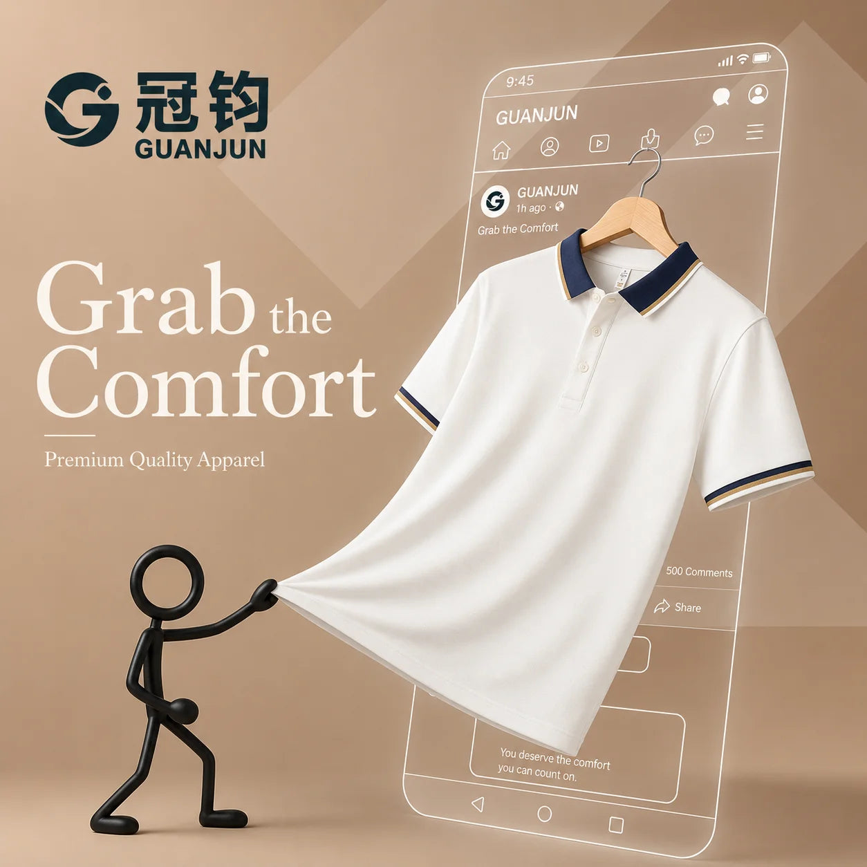 Hot -selling Solid Color Men's Casual T -shirt Custom Printed Golf Polo Shirt