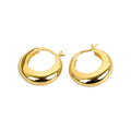 Stylish Refined Chic Statement Golden Circle Huggies Hoop Earrings for Women Fashion French Gothic Jewelry Ear Buckle