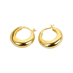 Stylish Refined Chic Statement Golden Circle Huggies Hoop Earrings for Women Fashion French Gothic Jewelry Ear Buckle