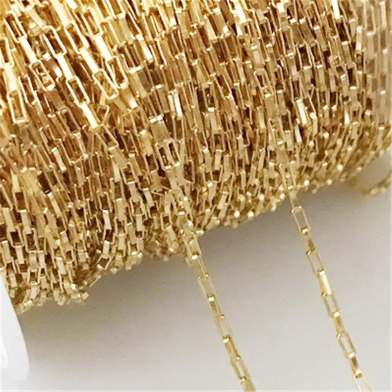 Real 14K Gold Filled Jewelry Findings Open Box Chain 1.25mm Jewelry Chain