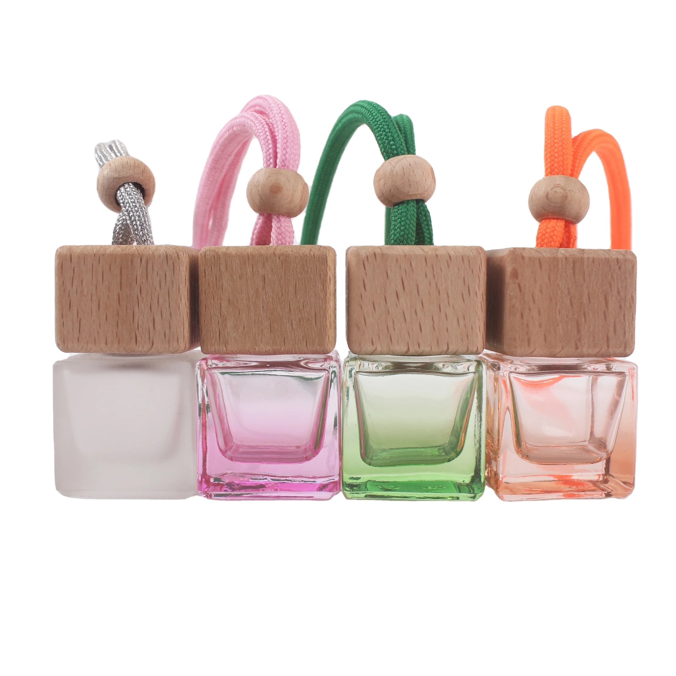 6ml Car Air Freshener Hanging Glass Bottle Pendant Car Perfume Diffuser Bottle for Essential Oils Fragrance Ornament
