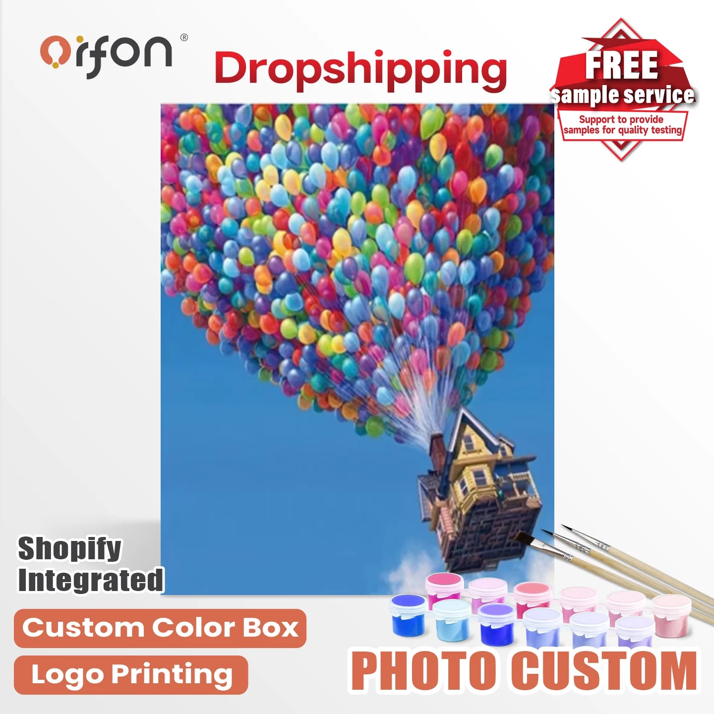 Orfon LY177 DIY Decorative Photo Balloon in Sky Modern Scenery Landscape on Linen Canvas Painting by Numbers Kits Without Frame