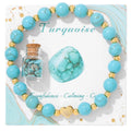 Healing Stones and Crystals Bracelets 8mm Natural Stone Beaded Elastic Bracelet Customized Card Agate Stone Bracelet