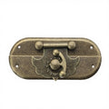 Stock Supply Box Accessories 66 X 30mm Large Oval Shaped Antique Brass Metal Jewelry Box Locks