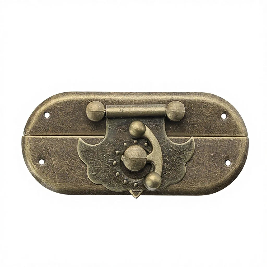 Stock Supply Box Accessories 66 X 30mm Large Oval Shaped Antique Brass Metal Jewelry Box Locks