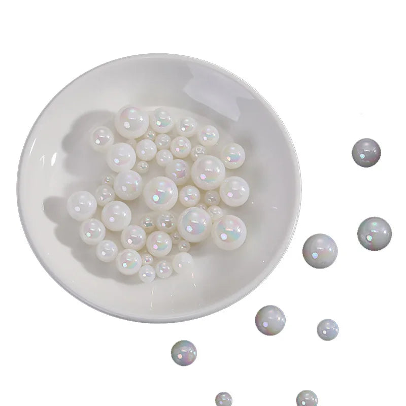 ABS 10-20mm Jelly Color Acrylic Faux Pearls Beads Loose for DIY Necklace Hair Accessories Jewelry Making-Plastic Lucite Beads