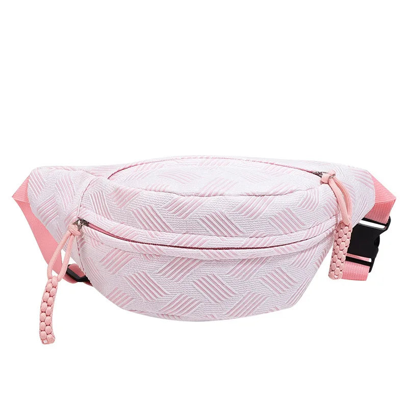 Unisex Cute Sports Lightweight Crossbody Waist Bag Zipper Closure Logo Day Ins Fresh Simple Everything Chest Bag for Outdoor Use
