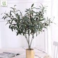 Wholesale Hight Quality Artificial Olive Branches With Berry Green Leaves Greenery Wedding Home Decoration