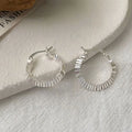 Hot Sale 925 Sterling Silver Multiple Irregular Ship Beads Hoop Earrings for Women Wholesale
