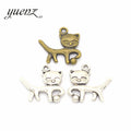 YuenZ Antique Alloy Cat Charms Metal Pendants for Necklace Bracelet Jewelry Making Jewelry Handmade Crafts 20*18mm D929
