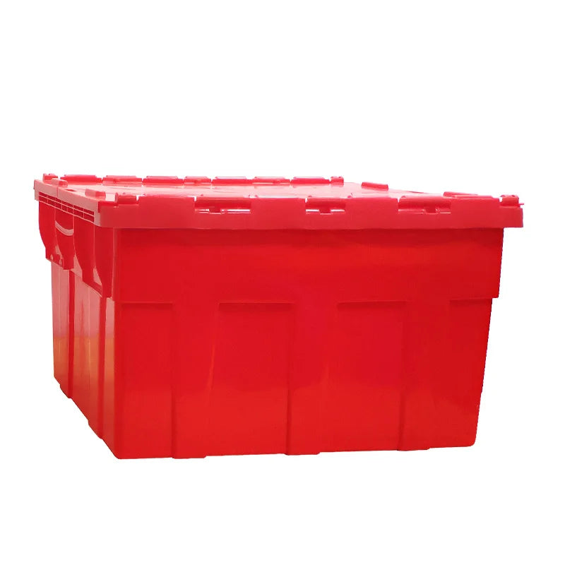 LEADLOONG Red Stackable Storage Crates Secure Plastic Moving Collapsible Box on Sale for House Storage