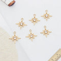 Simple Kc Gold Plated Hollow Star Pendant Crystal Zircon Stern Pendant for Diy Jewelry Accessories