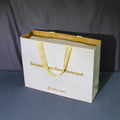 Custom Luxury Large Cardboard Paperboard Bags Personalized Your Own Logo Yellow Ribbon Recyclable Gift Packaging for Clothing