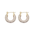 Jiexing Wholesale Jewelry Earring Micro Inlaid CZ Zirconia Round Big Hoop Earrings 14K Gold Plate Women Jewelry Accessories
