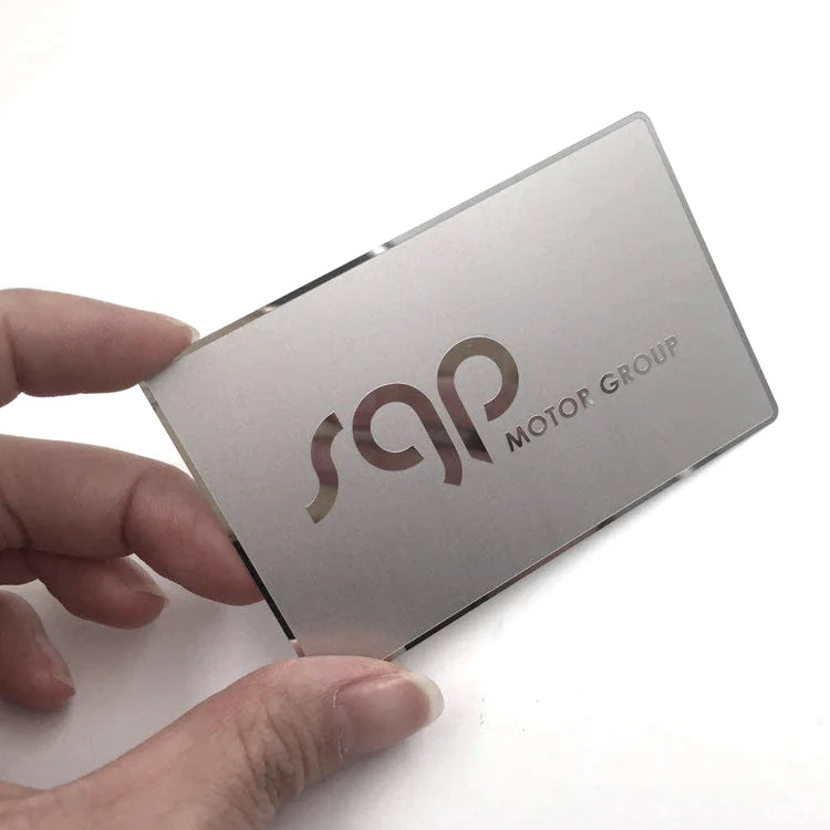 Custom Engraved Stainless Steel Laser Cut Name Golden Silver Luxury Blank Metal Business Card