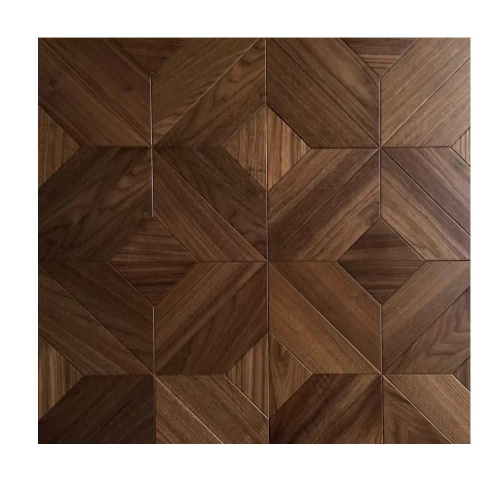 Engineered Wood Pre-Finished Modern Walnut Parquetry for Living Room Bathroom Kitchen Indoor Use