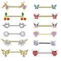 Gaby Hot Sale Nipple Rings Gold Plated Cat Bunny butterfly Nipple Piercing Stainless Steel Piercing Wholesale Body Jewelry