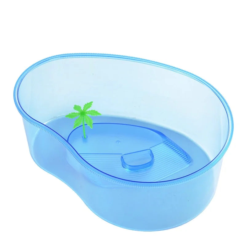 Plastic Turtle Tank with Basking Platform Portable Aquarium Box for Turtles and Goldfish with Sunbathing Area - Wholesale MegaBDM