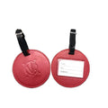 Customized Personalized Round Leather Luggage  Travel Tag with  logo