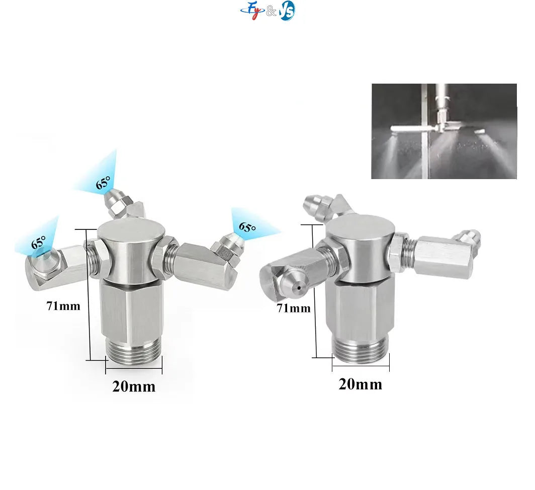Stainless Steel 360 1/2" Rotating Nozzle High Pressure Tank Cleaning Nozzle Flushing Dust Removal Washing Machine Spray Nozzle