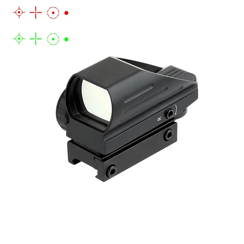 MZJ Optics High Profile Tactical Laser Red Green Reflex Sight Scope 4 Reticle Red Dot Lens for Hunting