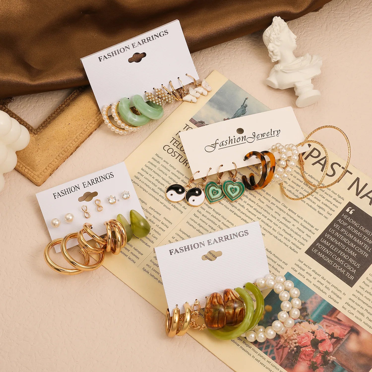 Fashion Resin Butterfly Heart Drop Earrings Set for Women Girls Acrylic Dangle Earrings 2022 Trend Set of Earrings Jewelry
