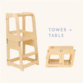 Wooden Kitchen Helper Tower Mini Chef Convertible Montessori Toddler Learning Tower Step Stool