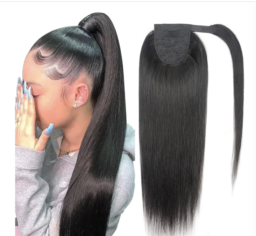 Cheap Price Pony Tail Hair Extensions Wholesale 100% Cuticle Aligned Ponytail Human Hair with Drawstring