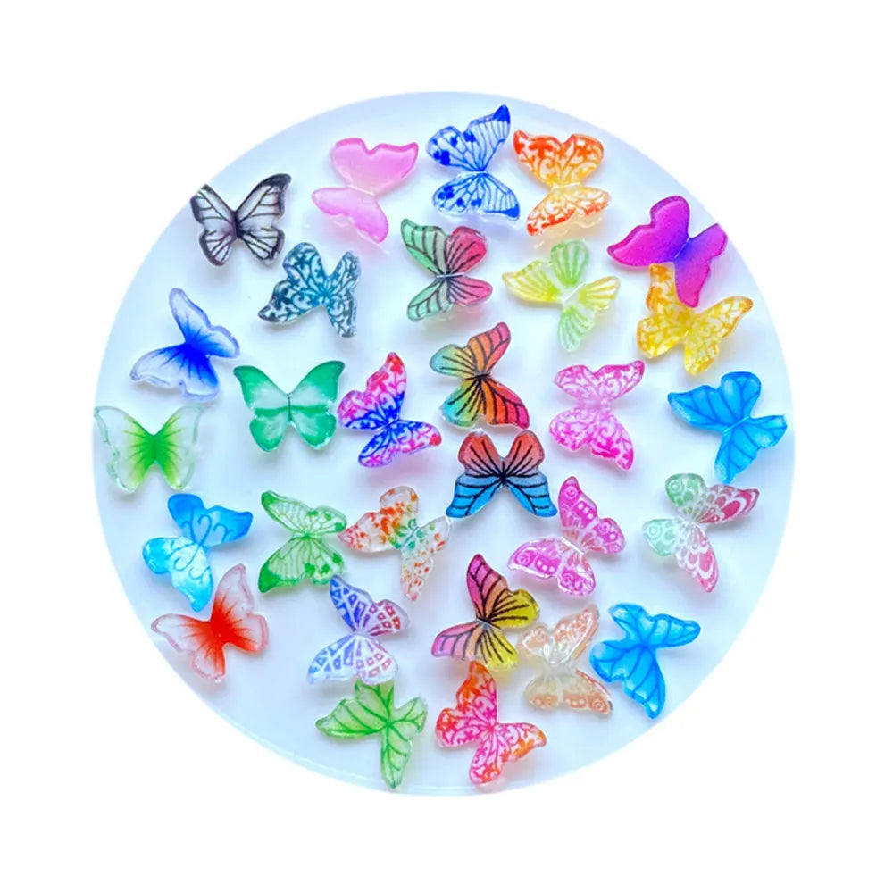 Lifelike Mini Resin Butterfly Craft for Phone Case Decorations Nail Art Slime Accessory