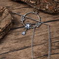 Crescent Leaf Imitation Gem Hairpin Unique Witch Hair Stick Crescent Branch Viking Rhinestone Round Dot Hair Accessories