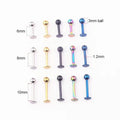 Stainless Steel Flat Bottom Labret Piercing External Thread Simple Ball Lip Earring Stud Cartilage Tragus Tongue Body Jewelry