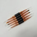Black Handle Rose Gold Ferrule Gel Nail Polish Liner Flower Painting Drawing Manicure Tools Double Ended Nail Art Brush