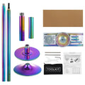 Hot Selling 45mm Colorful Dance Pole Kit for GYM Fitness Home Rainbow Pole Dance Portable Static and Spinning Pole