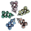 Wholesale 7pcs Dnd Polyhedral Dice Set 110g Dungeons and Dragons Color Glitter Metal Dice Custom logo for Adult Casino Game