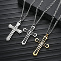 2026 New 316 Stainless Steel Two Tone New Trend Titanium Steel Men Cross Pendant
