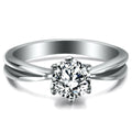 Zircon Crystal Ring Wedding Engagement Rings Jewelry Stainless Steel Shiny Zircon Wedding Engagement Ring for Women Girls
