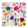 50PCS Kinds of Flowers Bloom Plant Funny Vinyl  Cartoon Stickers