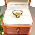 Luxury Large 7x9mm OCT Natural Moissanite Yellow Morganite 14k Real Solid Gold Engagement Ring