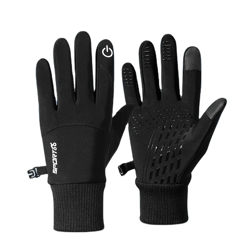 Custom Anti slip Palm Full Finger Bike Riding Sport Man Warm Touchscreen Gloves Winter
