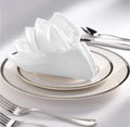 20 Inches White Wedding Decoration Table Cloth Napkin Ivory Hotel Durable Soft Absorbent Hemmed Edges Polyester Dinner Napkins