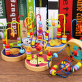 Hot Sale CE EN 71 Verified Preschool Educational Fruit Roller Coaster Mini Wooden Beads Wire Maze Baby Educational Toy